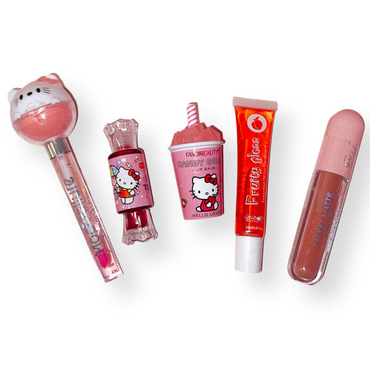 Lip Gloss Mix Bag ( 5 pcs Hello Kitty Edition )