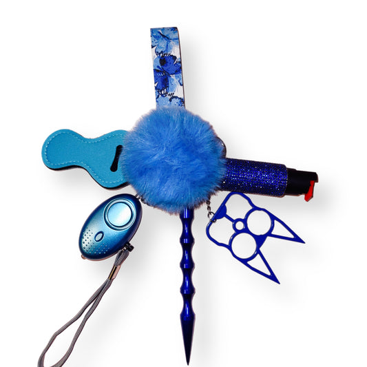 blue butterfly self defense keychain